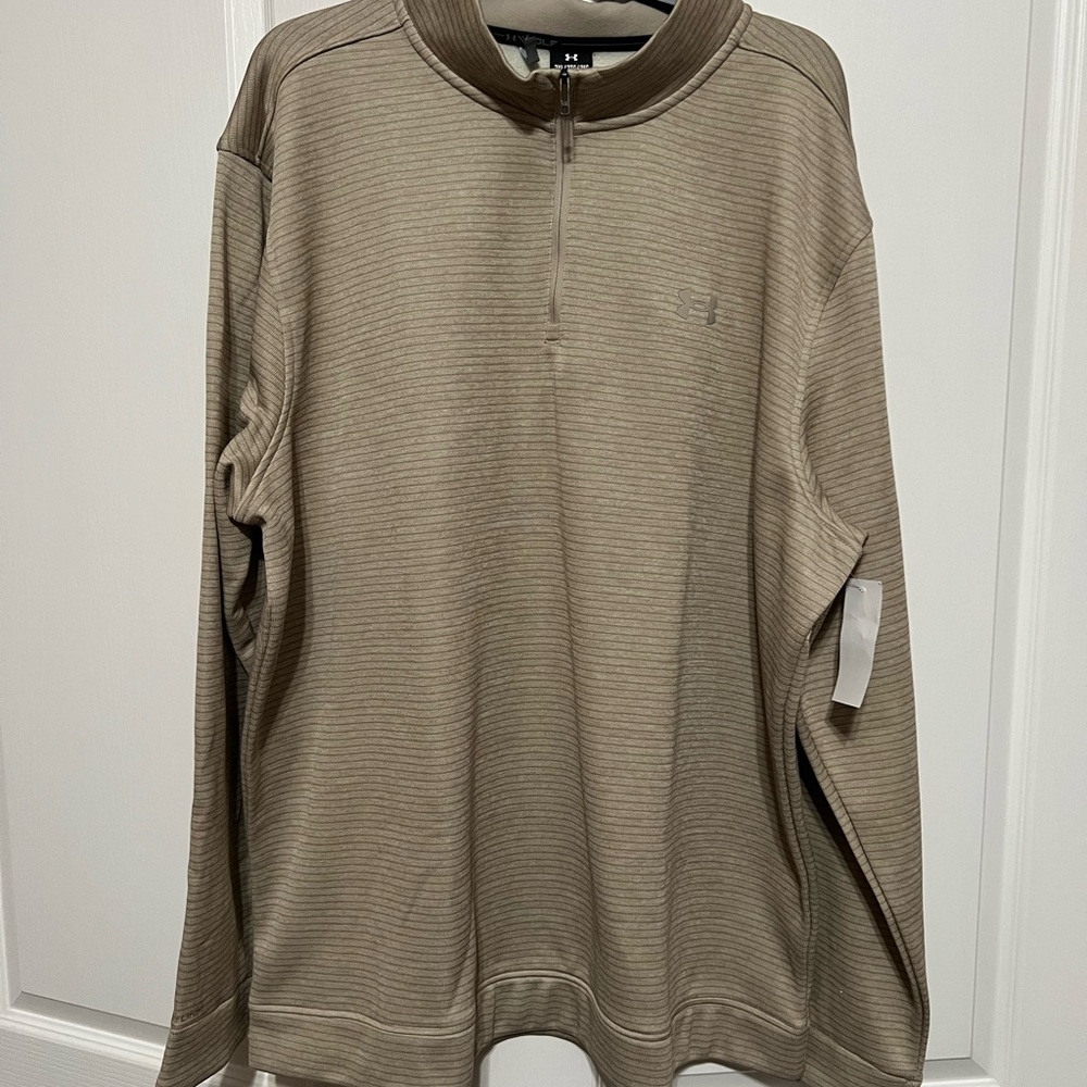Under Armour Men's 1/4 Zip-Up Sweater Beige 3XL NWT